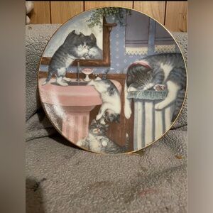 Decorative Plate with Playful Kittens
